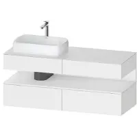 Duravit Collection One Meuble sous-vasque sur console, 2 tiroirs, 2 coulissants, découpe à gauche, 1400x550x600mm, niche blanc mat, QA4765018180010, QA4765018180010