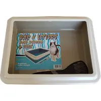Aimé Litter box with rim + scoop - - For cats - Purple - 44 x 34 x 11 cm
