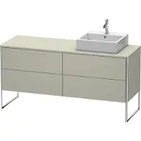 Duravit XSquare Meuble sous-lavabo sur console au sol, 4 tiroirs, vasque à droite, 1600x778x548mm, XS4924R6060, XS4924R6060