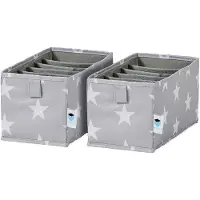 OEM Organizer per cassetti "Stelle grigie" 15x30x15 cm