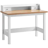 Wohnling Scrivania 106x53x90 cm Bianco Scrivania per ufficio con cassetto Home office Scrivania per computer Salvaspazio con spazio di archiviazione Ufficio Tavolo per laptop Studio