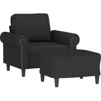vidaXL Poltrona con sgabello nero 60 cm in velluto