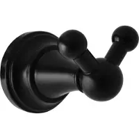 RAV MORAVA RETRO - Accessorio per il bagno Appendino doppio, nero - opaco MKA0102CMAT, Slezák