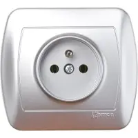Kontakt-Simon Simon Accord Presa singola c/u 16A IP20 alluminio metallizzato AGZ1e/26