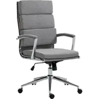 CLP Sedia da ufficio Cleveland I, sedia ergonomica per scrivania, regolabile in altezza con funzione basculante, poltrona direzionale con braccioli, colore: grigio, materiale: tessuto