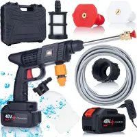Rosfix Set Black Whale BW21V – Idropulitrice a Batteria 30 bar, 1000 W, 5 l/min, 2 Batterie, Alloggiamento Ros Shock, Accessori, Portatile