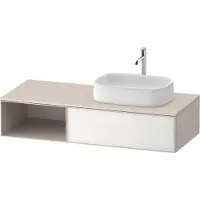 Duravit Zencha Meuble sous-lavabo sur console, 1300x550mm, 1 tiroir, 1 compartiment ouvert à gauche, découpe à droite, ZE4819064830000, ZE4819064830000