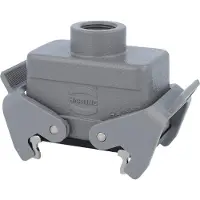 Harting Han 10B Alloggiamento connettore basso, 1xM20 uscita cavo diritta, con 2 staffe trasversali Vite M20 Area di serraggio
