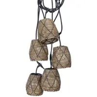 PR Home catena di luci per esterni Lollo, look rattan, a 5 luci