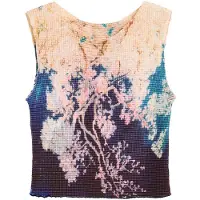 Desigual , Canottiera stampata, Donna, Poliestere, Blu, M