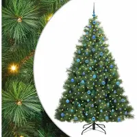 Syfax Albero di Natale artificiale con 300 LED Verde 210 cm PE e PVC