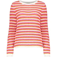 Geisha Pullover Ajour Stripes Orange/fuchsia/off-white Taglia: L | Maglioni a maglia Outlet | Donna | Arancione