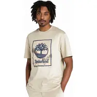 Timberland Front Seasonal Stack Logo Graphic Tee Island Fossil Taglia: M | Magliette basic Outlet | Uomo