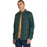 Timberland Stretch Poplin Check Shirt Green Gables Taglia: M | Camicie Casual Outlet | Uomo | Verde