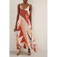 Reiss Printed Ruffle Occasion Dress Cream/red Taglia: 10 | Maxi abiti Outlet | Donna | Bianco