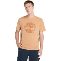 Timberland Garment Dye Logo Graphic Tee Wheat Boot Taglia: L | T-shirt stampate Outlet | Uomo | Marrone
