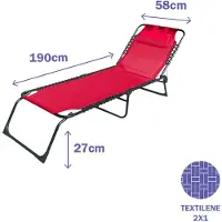 Marbueno Summer Lettino Prendisole Pieghevole 190x58x27 Cm
