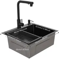 OEM Lavello da cucina, acciaio inox, design da incasso, nero