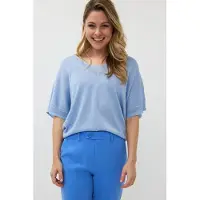 Esqualo Sweater Batwing Pointelle Lurex Sky Blue Taglia: XL | Maglioni a maglia Outlet | Donna | Blu
