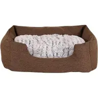 Lionto Cuccia per cani, cuscino per cani, cestino per cani con cuscino reversibile, maculato, (S) 60 x 50 cm marrone