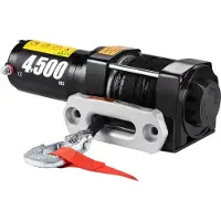 Happyment Verricello per auto e camion elettrici – 2041 kg – Con telecomando – Fune sintetica 12,5 m – Robusto e universale – Nero