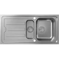 Hansgrohe S44 Evier à encastrer 342/145, inox, avec égouttoir, 2 bacs, 1010x510mm, encastrement à fleur, 43370800, 43370800
