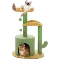 OEM Gattoporta moderna da 78 cm per gatti di taglia piccola e media, con pompon di peluche, pallina, corda di sisal e barra a forma di granchio