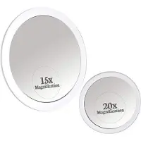 OEM Specchio da trucco 20X 15X Set di pinzette da trucco autoadesivo con funzione zoom 20X, 15 cm (piccolo) e 10 cm