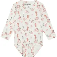 Minymo Kid's Body L/S AOP Body Bambini (80, bianco)