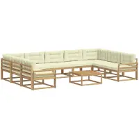 vidaXL Set da salotto da esterno, 10 pezzi, bianco e crema