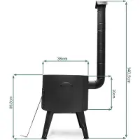BIG-PAN Ø36 Uchag 2 mm acciaio Utschak con camino Tubo di scarico Utschag Fornello da campeggio Caldaia Focolare Cucina da campo Cucina da esterno Fornello per stufato Gulaschkanone