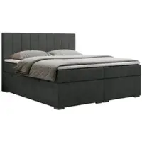 MKS Meble Letto con rete a molle 160x200, letto 160x200 con materasso e topper, letto con rete a molle e contenitore, letto matrimoniale - LOPE - 160x200 - Grigio scuro - Struttura - H4