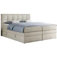 MKS Meble Letto boxspring con materasso matrimoniale - ALVIN-KING - 180x200 cm - Beige - H3