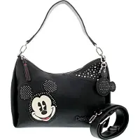 Desigual , Borsa a mano Mickey e pois, Poliuretano, Nero, U