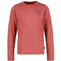 Stoic Kid's Merino155 LaholmSt. Print L/S Maglia merino Bambini (164, rosso/fuchsia)