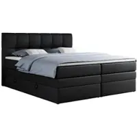 MKS Meble Letto boxspring con materasso matrimoniale - ALVIN-KING - 160x200 cm - Nero - H3
