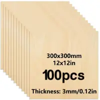 OEM Legno non trattato, , materiale ecologico, 100 pezzi, 3 mm, 300 x 300 mm