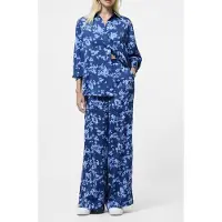French Connection Isla Celaya Straight Trouser Blue Multi Taglia: 14 | Pantaloni Outlet | Donna | Blu