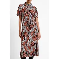 French Connection Felicity Lizzy Ss Tie Wst Dres Flame Orange Multi Taglia: 8 | Abiti in T-Shirt Outlet | Donna | Arancione
