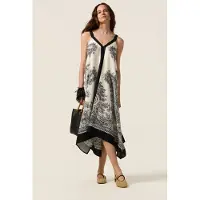 Oltre Patterned Viscose Dress Black Taglia: S | Maxi abiti Outlet | Donna | Nero