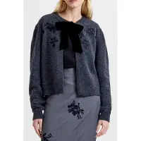 French Connection Irma Front Bow Cardigan Charcoal Grey Black Taglia: XL | Giacche corte Outlet | Donna | Nero