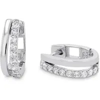 Tom Tailor , orecchini a cerchio da donna, modello 2100565, argento 925, con zirconi sintetici
