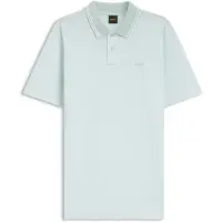 BOSS per uomo. 50507814 Polo in piqué di cotone con logo stampato turchese (XL), Casual, Manica corta