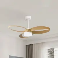 Mantra-Iluminacion Ventilatore da soffitto LED Infinity, finitura legno, DC, silenzioso, Ø 93 cm,