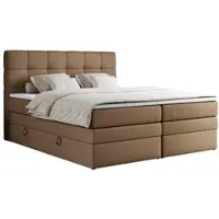 MKS Meble Letto boxspring, letto imbottito, letto, camera da letto - ERNI-KING - 180 x 200 cm - Marrone - H4