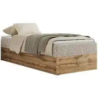 MKS Meble Letto continentale senza testiera Wood Zero 90x200 cm - Multipocket H4 | Beige Tessuto strutturato - Topper Visco
