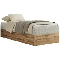 MKS Meble Letto continentale senza testiera Wood Zero 90x200 cm - Multipocket H3 | Grigio chiaro Tessuto strutturato - Topper Visco