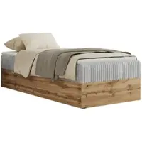 MKS Meble Letto continentale senza testiera Wood Zero 90x200 cm - Multipocket H4 | Grigio chiaro Velluto a coste - Topper T25
