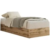 MKS Meble Letto continentale senza testiera Wood Zero 90x200 cm - Multipocket H3 | Beige Tessuto strutturato - Topper T25