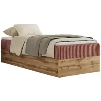 MKS Meble Letto continentale senza testiera Wood Zero 90x200 cm - Multipocket H3 | Rosa chiaro Velluto a coste - Topper Visco